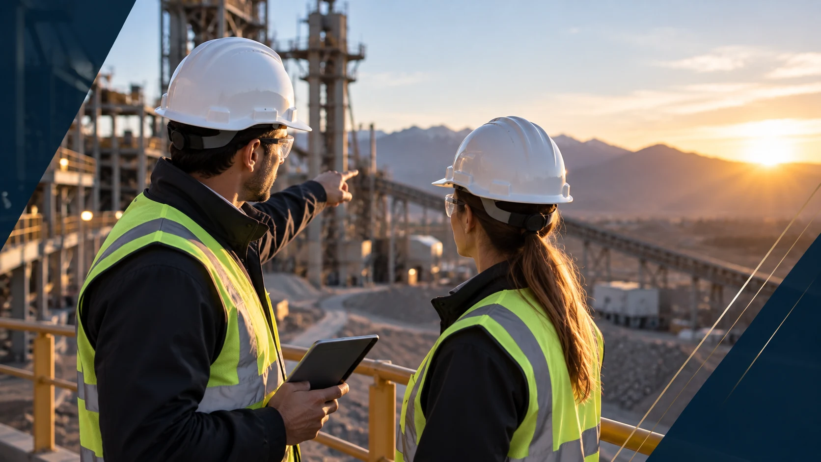 Profesionales de seguridad revisando un entorno industrial